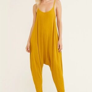 DreamSkull Yellow Cami Romper Baggy Harem Boho Jumpsuit  size S